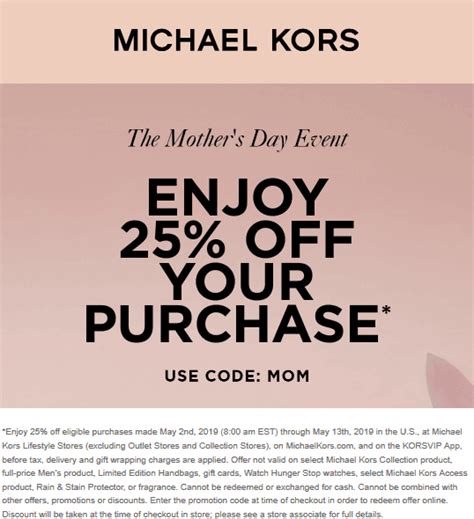 michael kors promo code student|michael kors sign up discount.